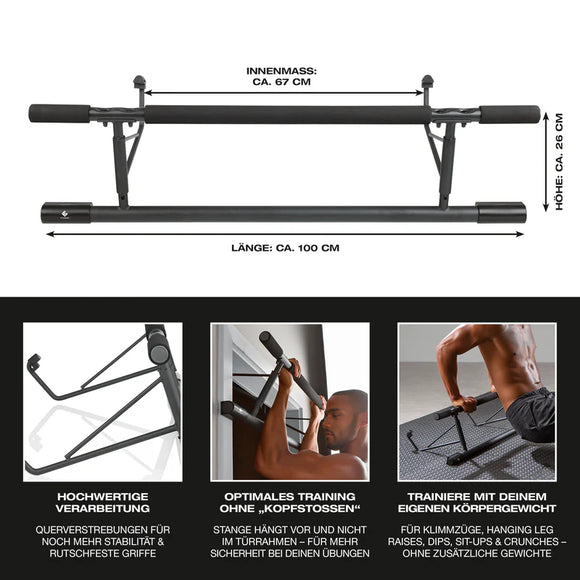 FitEngine Klimmzugstange Reckstange Türrahmen ohne Schrauben Pull Up Bar Sport