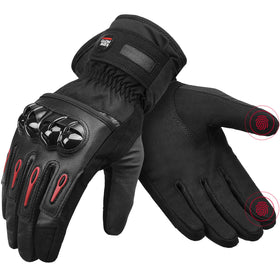 Motorrad Handschuhe Knöchelschutz Motorradhandschuhe Touchscreen Anti-Rutsch Rot