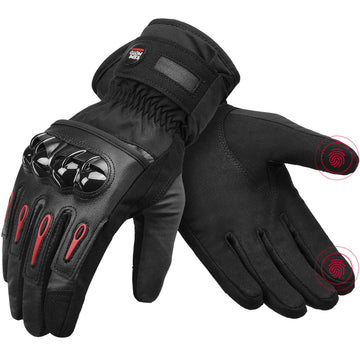 Motorrad Handschuhe Knöchelschutz Motorradhandschuhe Touchscreen Anti-Rutsch Rot