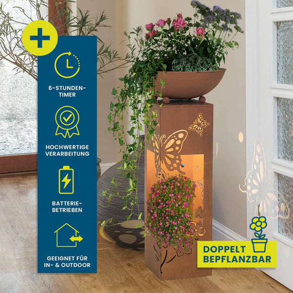 Hoberg Dekosäule mit Pflanzschale LED 72cm