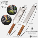 Exitoso Zester Reibe 2er Set Zitronen Raspel Parmesan Käse Hobel Edelstahl Holz-3