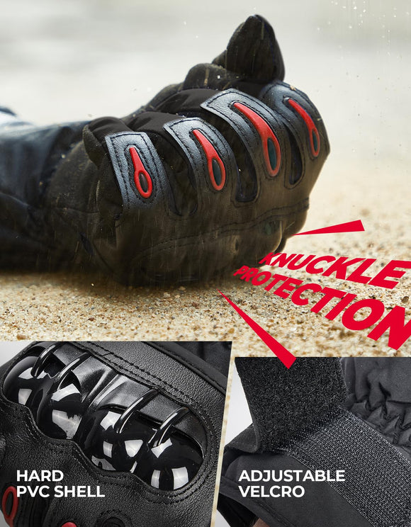 Motorrad Handschuhe Knöchelschutz Motorradhandschuhe Touchscreen Anti-Rutsch Rot