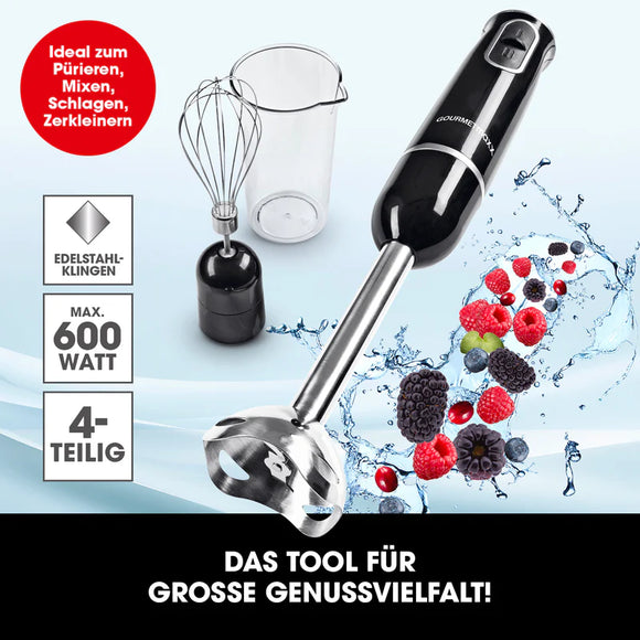 GOURMETmaxx Stabmixer Rührstab Pürierstab Pürierer Mixstab Mixer Meßbecher Set
