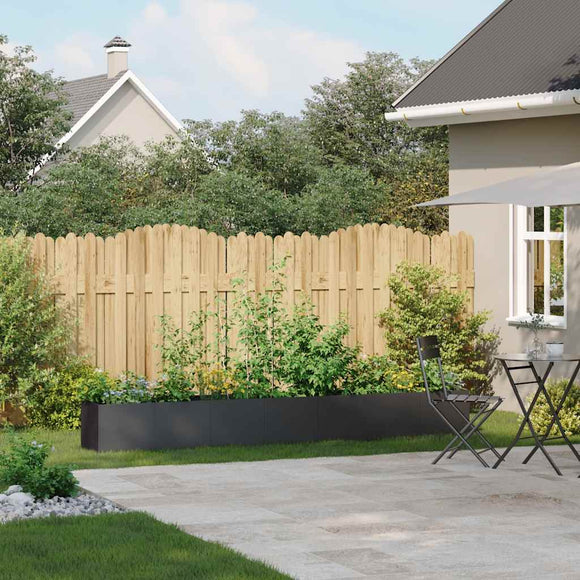 vidaXL Pflanzkübel Pflanzschale Hochbeet Garten Stahl Schwarz 280x40x40 cm