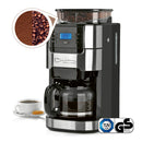 Barista Kaffeemaschine Mahlwerk 900W Edelstahl/Schwarz 12 Tassen Permanentfilter-1