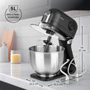 N8WERK Küchenmaschine Knetmaschine Rührmaschine Edelstahl Mixer Digital 5L 1200W-5