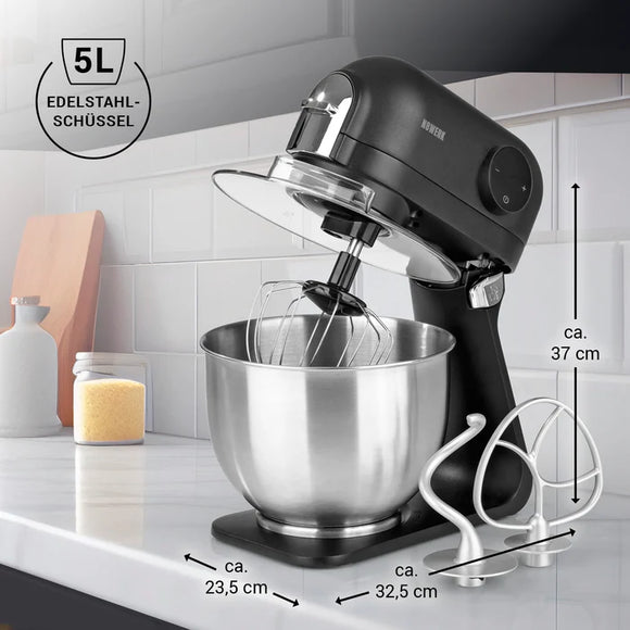 N8WERK Küchenmaschine Knetmaschine Rührmaschine Edelstahl Mixer Digital 5L 1200W