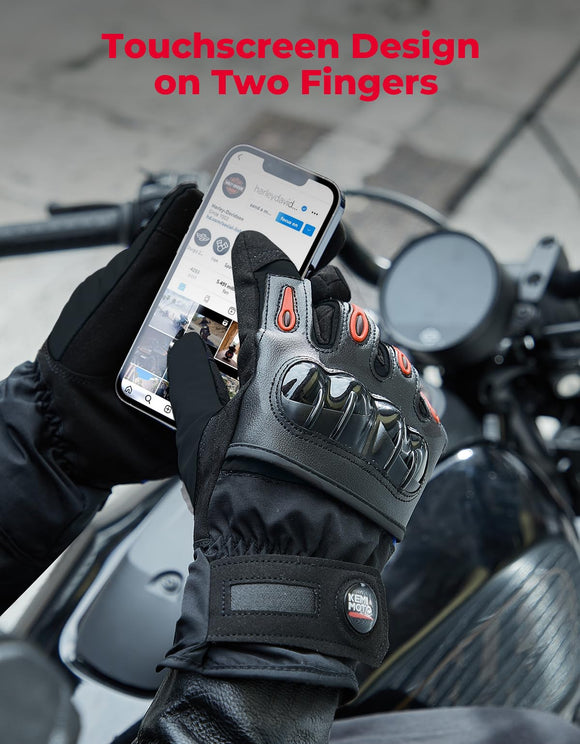 Motorrad Handschuhe Knöchelschutz Motorradhandschuhe Touchscreen Anti-Rutsch Rot