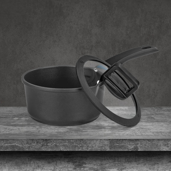 N8WERK Stielkasserolle Stieltopf Kochtopf Topf 18 cm Induktion Temperaturanzeige