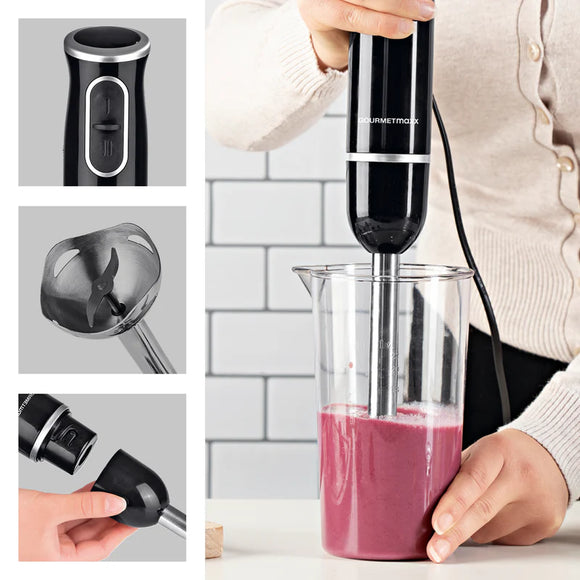 GOURMETmaxx Stabmixer Rührstab Pürierstab Pürierer Mixstab Mixer Meßbecher Set