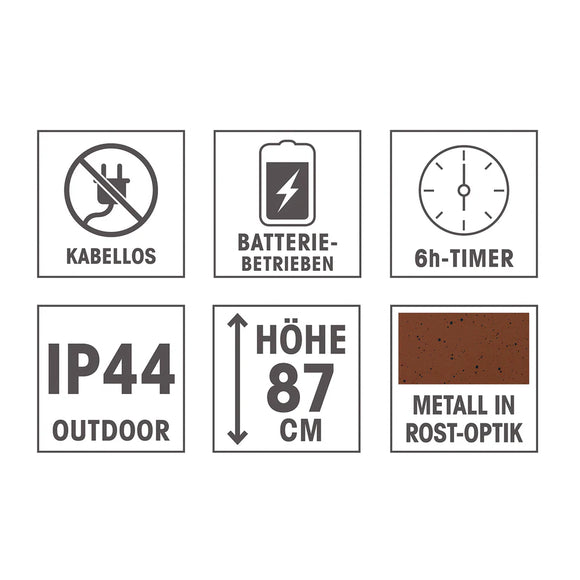 Hoberg Dekosäule mit Schale LED Pflanzschale 87 cm