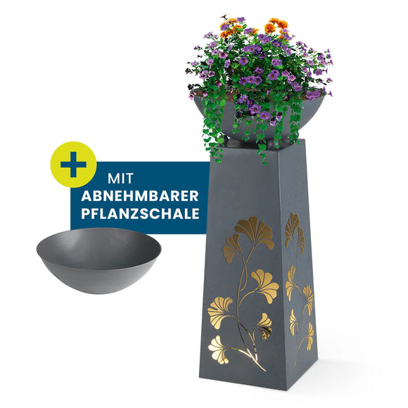 Hoberg Dekosäule mit Pflanzschale LED Beleuchtung