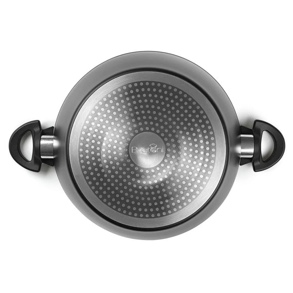 Bratoni Kochtopf Suppentopf 20cm Aluminium Topf + Glasdeckel Antihaftbeschichtet