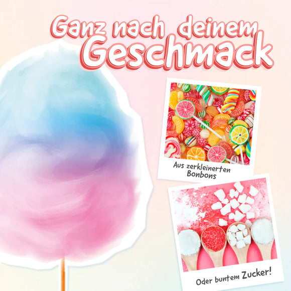 GOURMETmaxx Zuckerwatte-Maschine im Retro Design mit Zubehör 500W Rot/Weiß