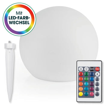 EASYmaxx Solarleuchte Deko Beleuchtung 30cm Kugel RGB Farbwechsel Pool Garten