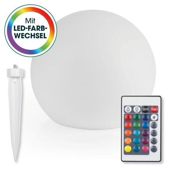 EASYmaxx Solarleuchte Deko Beleuchtung 30cm Kugel RGB Farbwechsel Pool Garten