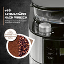 Barista Kaffeemaschine Mahlwerk 900W Edelstahl/Schwarz 12 Tassen Permanentfilter-3