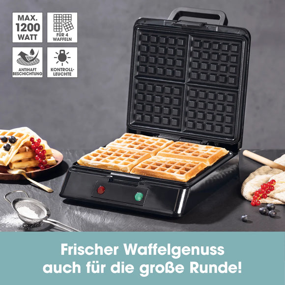 GOURMETmaxx Waffeleisen für 4 Belgische Waffeln