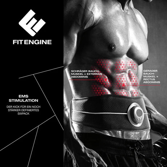 FitEngine Bauchmuskel Gürtel EMS Bauchmuskeltrainer Trainer Muskelstimulation