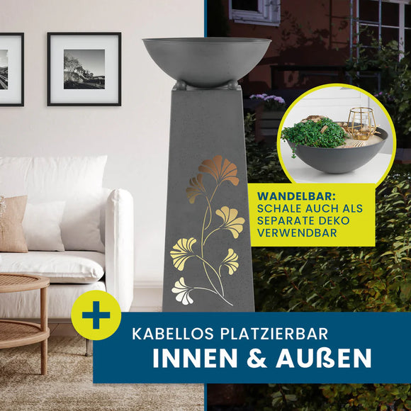 Hoberg Dekosäule mit Pflanzschale LED Beleuchtung