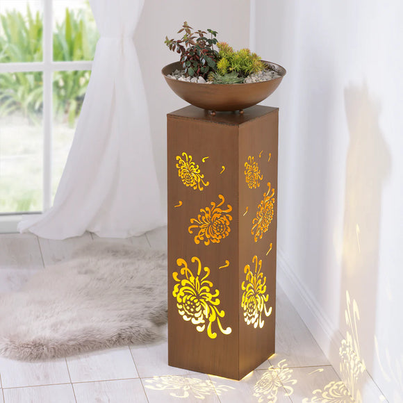 Hoberg Dekosäule mit Schale LED Pflanzschale 87 cm