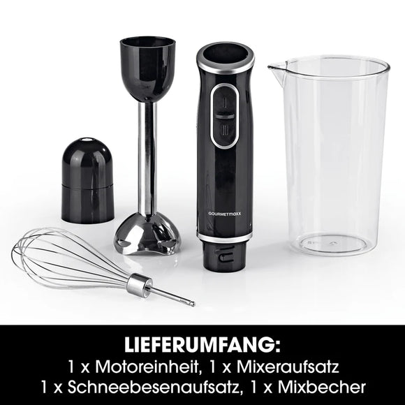 GOURMETmaxx Stabmixer Rührstab Pürierstab Pürierer Mixstab Mixer Meßbecher Set