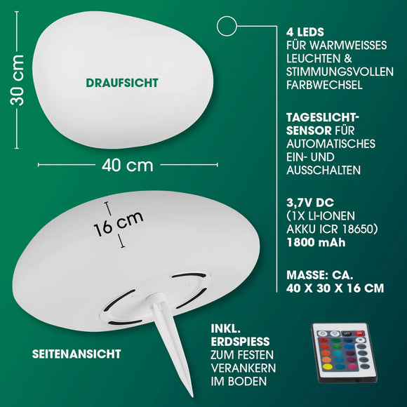 EASYmaxx LED Solarleuchte Garten Outdoor Deko Lampe Beleuchtung weiß Farbwechsel