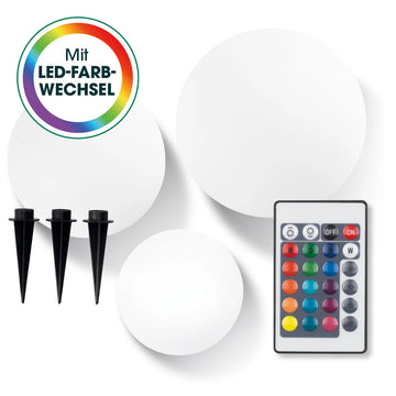 EASYmaxx Solarleuchte Deko Kugel Set RGB