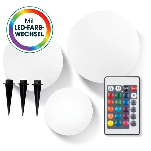 EASYmaxx Solarleuchte Deko Kugel Set RGB