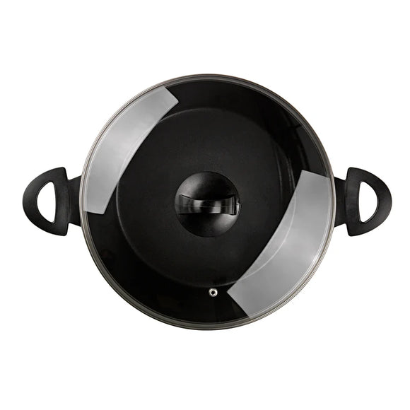 Bratoni Kochtopf Suppentopf 20cm Aluminium Topf + Glasdeckel Antihaftbeschichtet