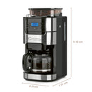 Barista Kaffeemaschine Mahlwerk 900W Edelstahl/Schwarz 12 Tassen Permanentfilter-8