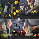 Exitoso Zester Reibe 2er Set Zitronen Raspel Parmesan Käse Hobel Edelstahl Holz-6