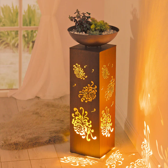 Hoberg Dekosäule mit Schale LED Pflanzschale 87 cm