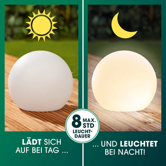 EASYmaxx Solarleuchte Deko Beleuchtung 30cm Kugel RGB Farbwechsel Pool Garten