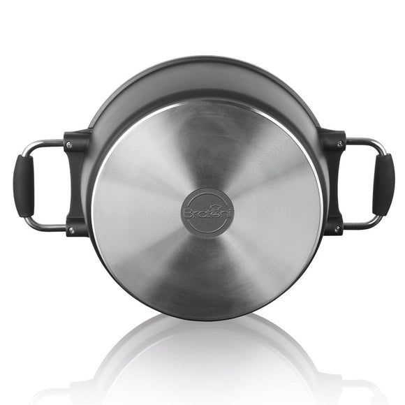 Aluminium-Kochtopf Suppentopf 20 cm mit Glasdeckel Antihaft Spülmaschinenfest
