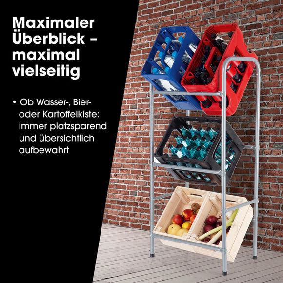 EASYmaxx Kastenständer Getränke Kisten Ständer 3 Kästen Kasten Regal Kastenregal