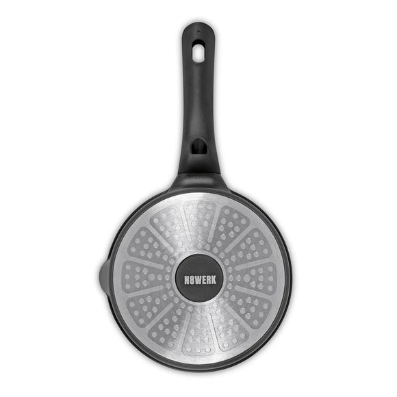 N8WERK Stielkasserolle Stieltopf Kochtopf Topf 18 cm Induktion Temperaturanzeige