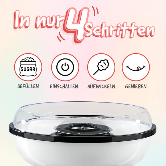 GOURMETmaxx Zuckerwatte-Maschine im Retro Design mit Zubehör 500W Rot/Weiß