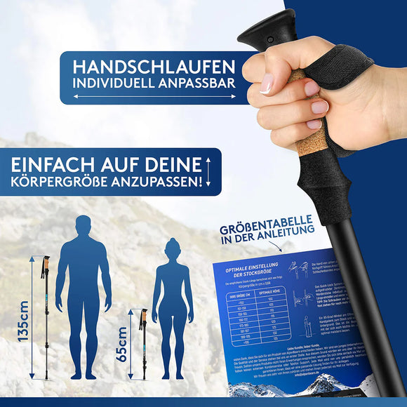 Alpen Bears Carbon Wanderstöcke verstellbar