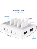 Multifunktionale USB-Ladestation mit 4 Ports und 4 Ladekabel für Handy Laptop-6