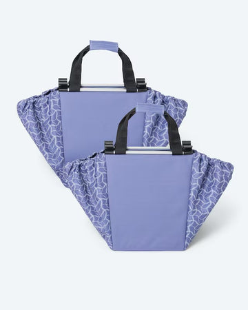Kaufen lila 2x Einkaufswagentasche faltbar mit Haken Einkaufstasche Organizer praktisch groß