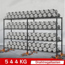 4-stufiges Höhenverstellbares Schwerlastregal 152x35,5x152 cm bis 544kg Schwarz-8