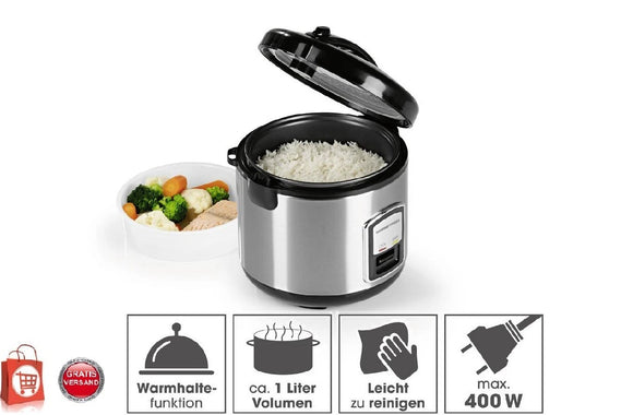 GOURMETmaxx Reiskocher elektrisch Dampfkocher Dampfgarer Multikocher Kochtopf