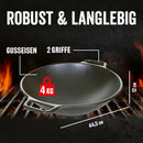 LANDMANN Hochwertiger Grillwok BBQ Gusseisen Grillrost abgeflachter Boden 44,5cm-6