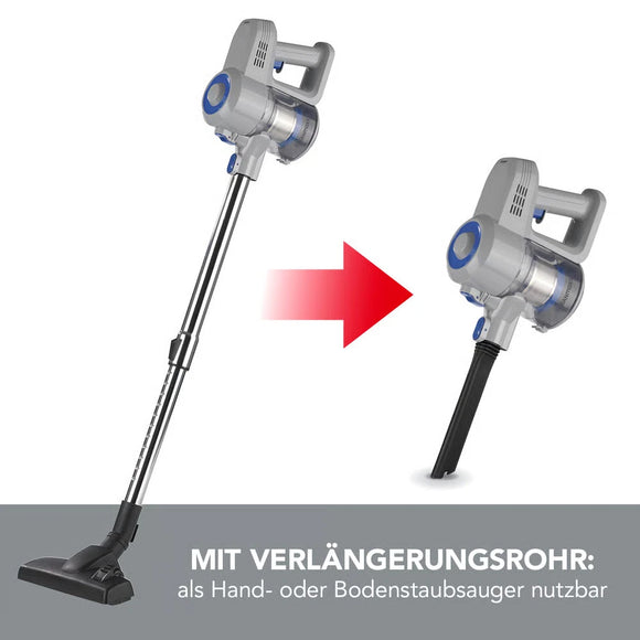 CLEANmaxx 2in1 Akku-Staubsauger Beutellos Kabellos Zyklon Handsauger Auto Grau